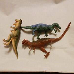 Dinosaur Action Figure Set - Green, Blue, Brown